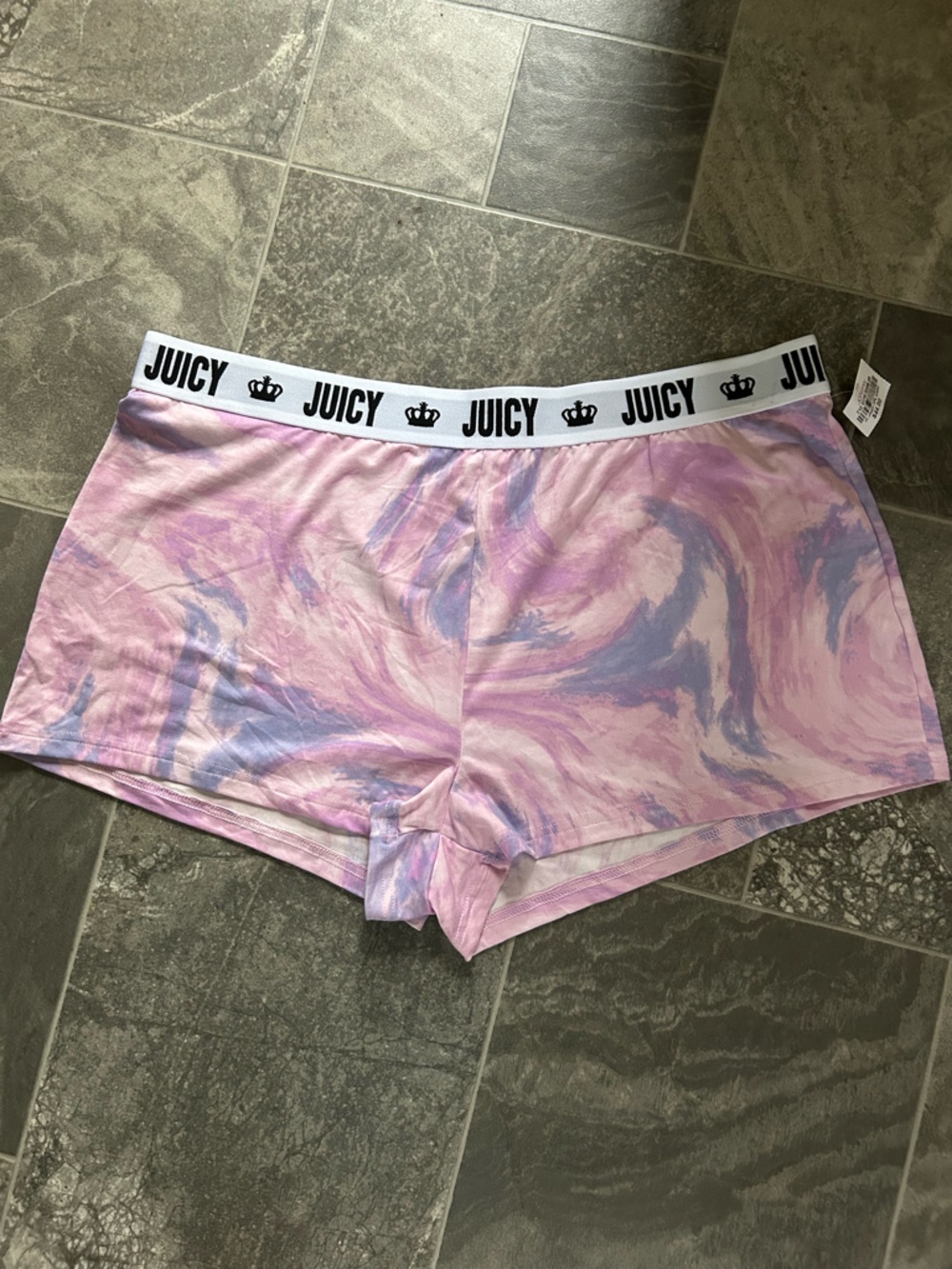 Juicy Couture Pink & Lavender Swirl Lounge Shorts